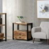 Hall Table with Drawers MANGO 80 x 40 x 75 cm Natural Black Wood Iron