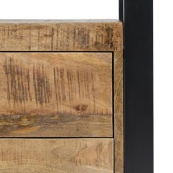 Hall Table with Drawers MANGO 80 x 40 x 75 cm Natural Black Wood Iron