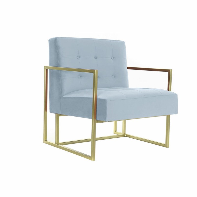 Armchair DKD Home Decor Golden Sky blue Metal Plastic Velvet 67 x 70 x 76 cm