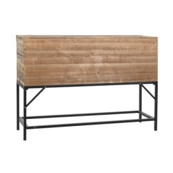 Console DKD Home Decor Black Dark brown Metal Fir Recycled Wood 120 x 34,5 x 85 cm