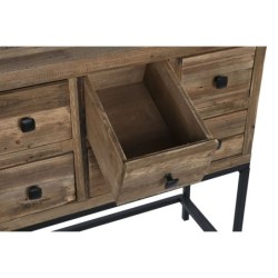 Console DKD Home Decor Black Dark brown Metal Fir Recycled Wood 120 x 34,5 x 85 cm