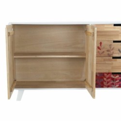 Sideboard DKD Home Decor   Natural Rubber wood White Maroon 120 x 30 x 75 cm