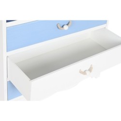 Chest of drawers DKD Home Decor White Sky blue Navy Blue Rope MDF Wood 80 x 40 x 80 cm