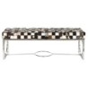 Bench DKD Home Decor Cream Silver Dark brown Steel 122 x 41 x 44 cm