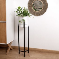 Flower Pot Stand Vinthera Moa Steel Black 24 x 80,5 cm