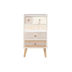 Chest of drawers DKD Home Decor Fir Natural Cotton White (48 x 35 x 89 cm)