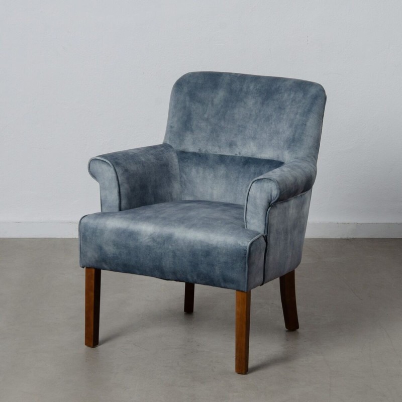 Armchair 77 x 64 x 88 cm Synthetic Fabric Wood Light Blue