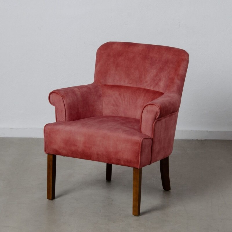 Armchair 77 x 64 x 88 cm Synthetic Fabric Wood Dark Red