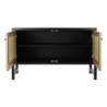 Sideboard DKD Home Decor Black Fir Natural Rattan (120 x 38 x 76 cm)