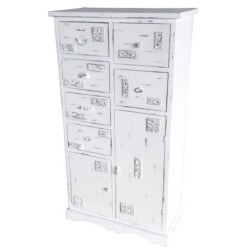 Chest of drawers DKD Home Decor Wood White Worn (69 x 38 x 130 cm)