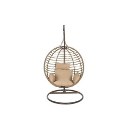 Hanging garden armchair Home ESPRIT Dark brown Light brown Aluminium synthetic rattan 107 x 105 x 108 cm