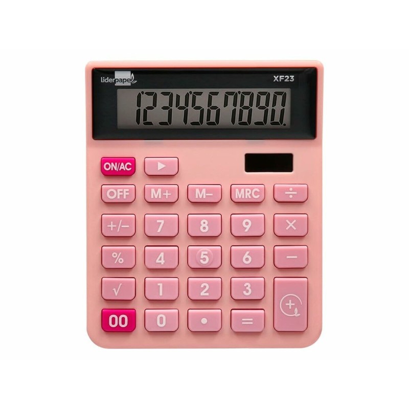 Calculator Liderpapel XF23 Pink Plastic