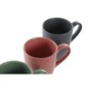 4 Piece Mug Set DKD Home Decor Green Pink Natural Dark grey Stoneware 160 ml 17 x 12 x 39 cm