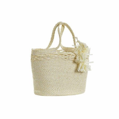 Basket DKD Home Decor Beige Natural Fibre Boho 36 x 29 x 48 cm