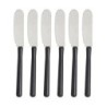 Butter Knife Black Silver Stainless steel Plastic Butter Knife (12 Units)