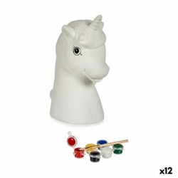 Paint Your Own Money Box Unicorn Ceramic 10 x 14,5 x 8,5 cm (12 Units)