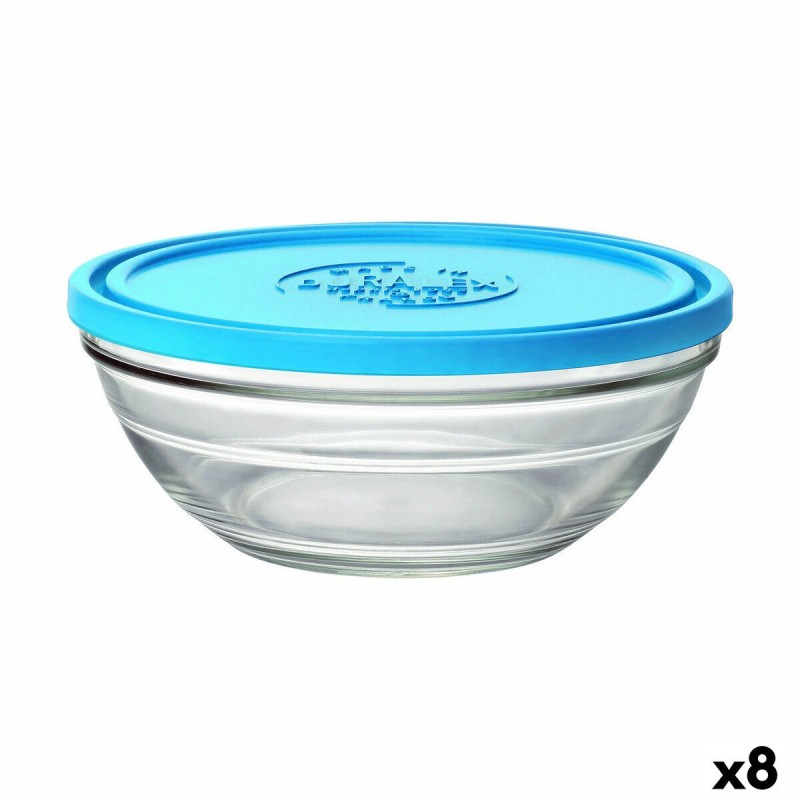 Round Lunch Box with Lid Duralex FreshBox Blue 1,6 L (8 Units)