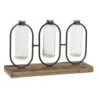 Vase DKD Home Decor Black Natural Metal Crystal Paolownia wood 38 x 11,5 x 23 cm (3 Pieces)