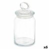 Jar Kitchen 860 ml 9,8 x 19,3 x 9,8 cm Transparent Silicone Glass (6 Units)