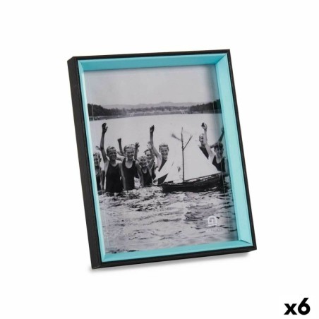 Photo frame Crystal Black Blue MDF Wood (6 Units) (3 x 27 x 22 cm)