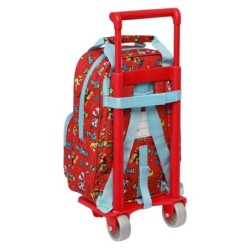 School Rucksack with Wheels The Paw Patrol Funday Red Light Blue (20 x 28 x 8 cm)