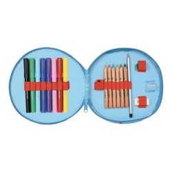 Pencil Case Cleo & Cuquin Good Night Circular Blue (18 Pieces)