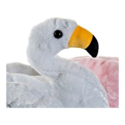 Fluffy toy DKD Home Decor White Pink Children's Pink flamingo 34 x 25 x 27 cm (2 Units)