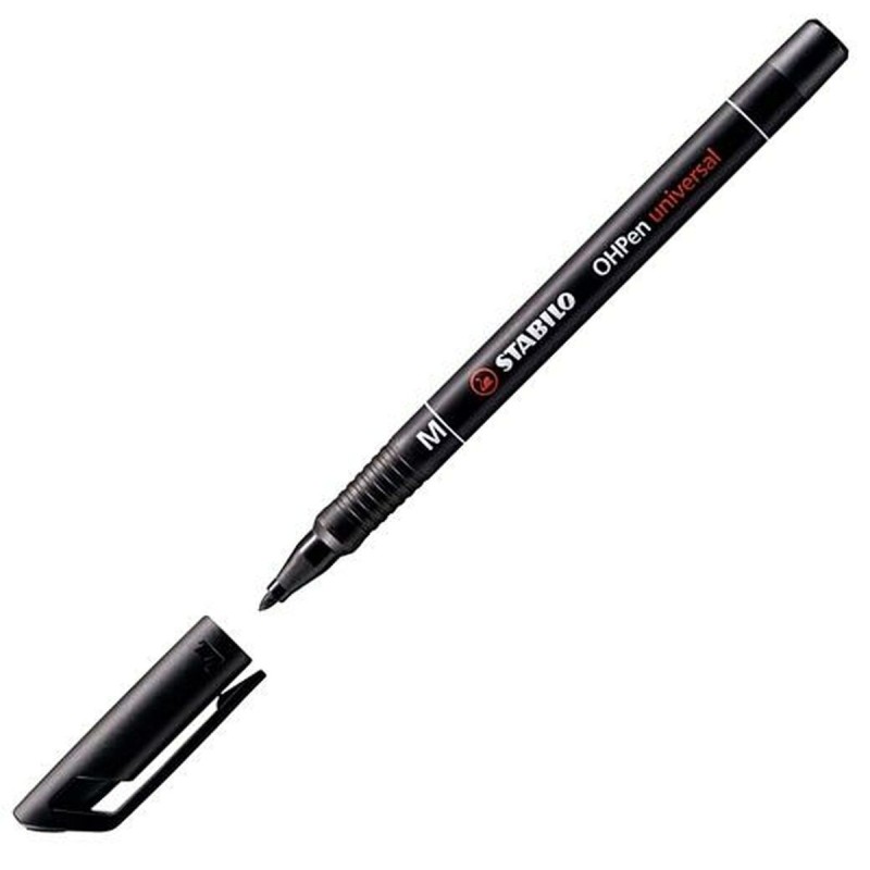 Permanent marker Stabilo OHPen Black 1 mm 10 Pieces