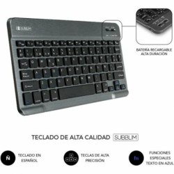 Case for Tablet and Keyboard Subblim SUBKT3-BTL300 Black Spanish Qwerty QWERTY 10,6"