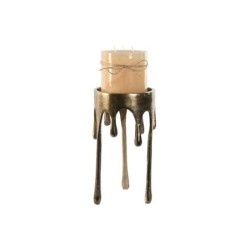 Candleholder Home ESPRIT Golden Aluminium 17 x 17 x 30 cm