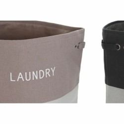 Laundry basket DKD Home Decor Black Pink Grey 45 x 45 x 60 cm (2 Units)