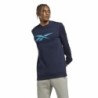 Men’s Sweatshirt without Hood Reebok Identity Fleece Crew Dark blue