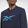 Men’s Sweatshirt without Hood Reebok Identity Fleece Crew Dark blue