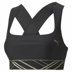 Sports Bra Puma Mid Impact Deco Glam Black