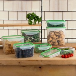 Lunch box Quid Greenery 2,8 L Transparent Plastic (4 Units) (Pack 4x)