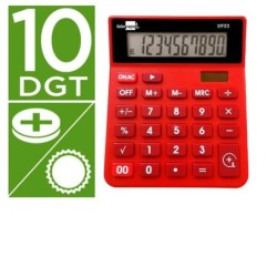 Calculator Liderpapel XF22 Red Plastic