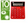 Calculator Liderpapel XF22 Red Plastic